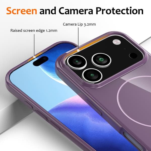 iPhone 18 Pro Max / iPhone 17 Pro Max Skal - Glansigt TPU, Stötsäker MagSafe med Lanyard Purpur