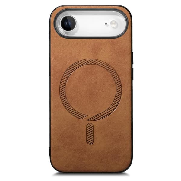iPhone 17 Air Skal - Solid Color Retro med MagSafe PU Baksida Brun