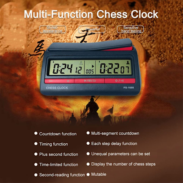 PS-1688 Multifunktionell digital display Go och schack tävling timer klocka