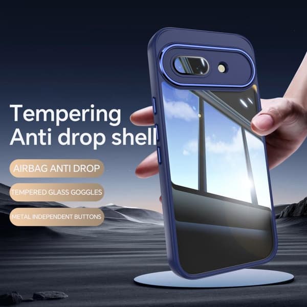 för Pixel 9a Skal - Akryl Hybrid TPU Armor Stötsäker Mobilskal Blå