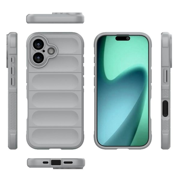 iPhone 17 Skal med Magic Shield TPU + Flanell Grå