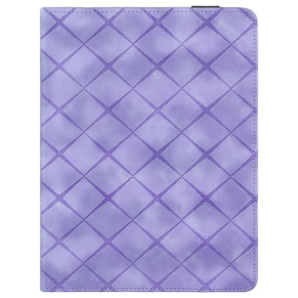Samsung Galaxy Tab S10/S9 FE Rhombus Prägad Läderfodral Lila