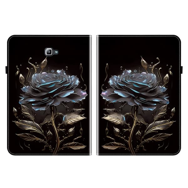Samsung Galaxy Tab S5e T720 Läderfodral med Kristalltextur Svart ros