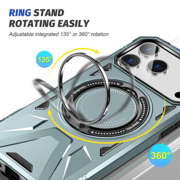 iPhone 18 Pro Max / iPhone 17 Pro Max Skal med MagSafe, Stötsäker med Ringhållare Grön