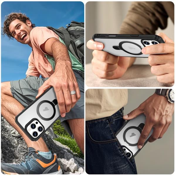 iPhone 16 Pro Max Skal med Magnetisk Hållare och MagSafe - Skydda din telefon med stil! Matt