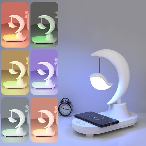 5W Bluetooth-högtalare sänglampa LED färgglad atmosfär nattlampa, spec: Trådlös laddning