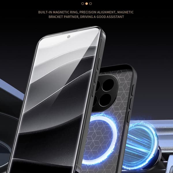 Redmi Note 14 Pro 5G - HUIYI Lädermagnetiskt Mobilskal Vit