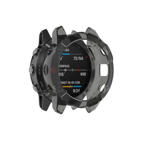 För Garmin Fenix ​​6/6 Pro Smart Watch Half Coverage TPU case Transparent Black