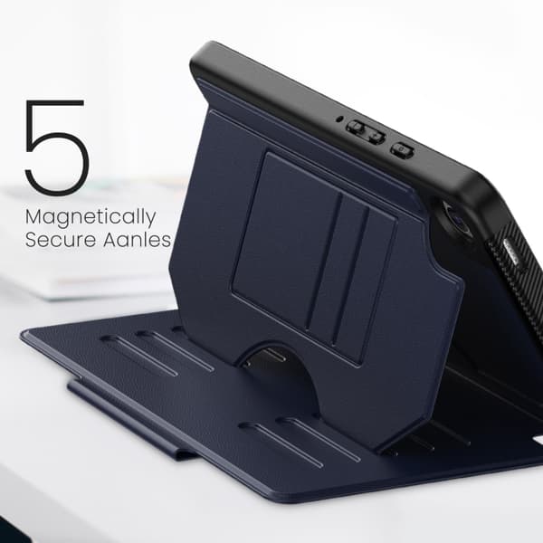 Samsung Galaxy Tab A9 / A11 Magnetiskt läderfodral Marinblå