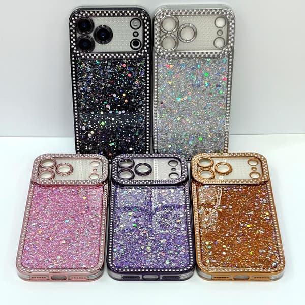 iPhone 18 Pro Max / iPhone 17 Pro Max Skal med Diamant Glittrande Paljetter TPU Svart