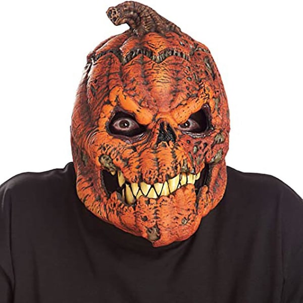 Läskig Pumpkin Cosplay Mask För Vuxen Halloween Skrämmande Latex Mask Party Fancy Dress Up Head Cover Kostym rekvisita