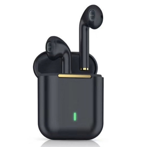 J18 Bluetooth 5.0 TWS Trådlösa Binaurala Bluetooth-hörlurar med Laddningsbox Svart