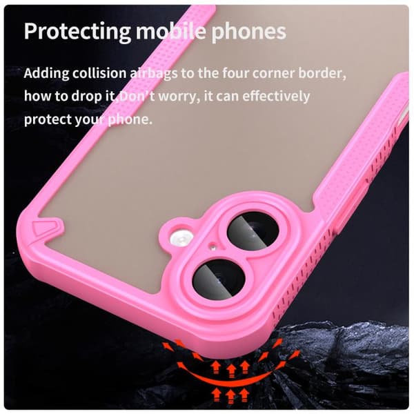 iPhone 17 Skal - Armor Glaze PC Hybrid TPU Rosa
