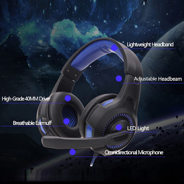 Soyto SY885MV Luminous Gaming Headset för PS4 Svart röd