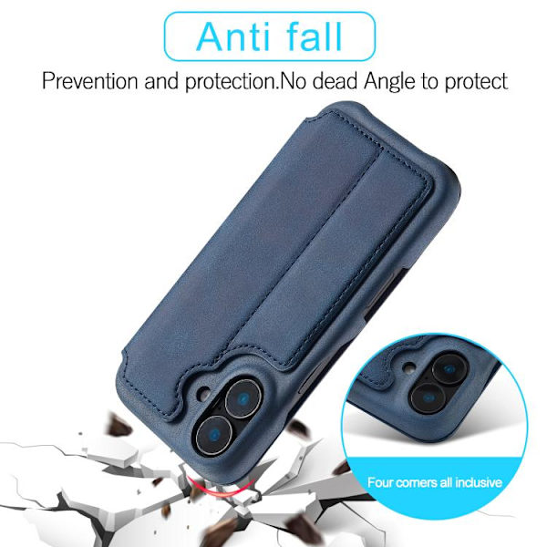 iPhone 17 Skal läderfodral - LC.IMEEKE Hon Ancient Series Blå