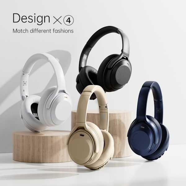 A06 Trådlösa ANC Brusreducerande Hörlurar Over Ear Bluetooth Hörlurar Svart