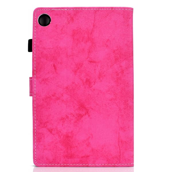 Samsung Galaxy Tab A9 / A11 Marble Style Smart Leather Case Rosaröd