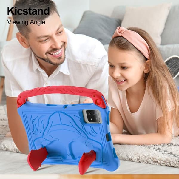 Samsung Galaxy Tab S7 Shockproof Kickstand Case med Axelrem Blå Röd