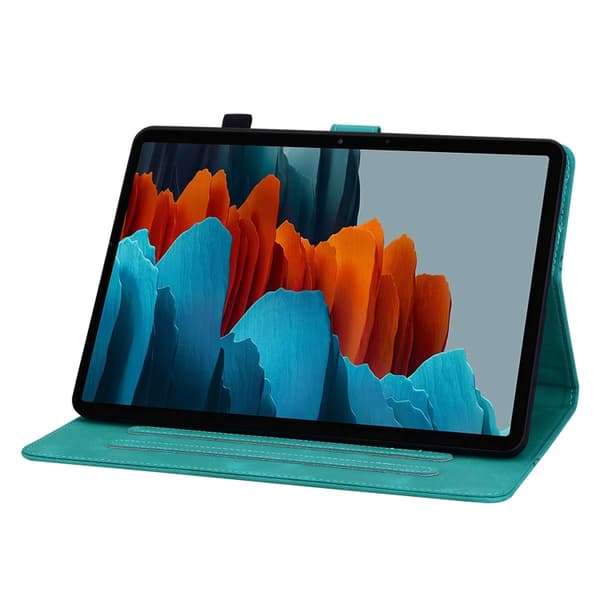 Samsung Galaxy Tab S7/S8 Lily Prägad Läderfodral Grön