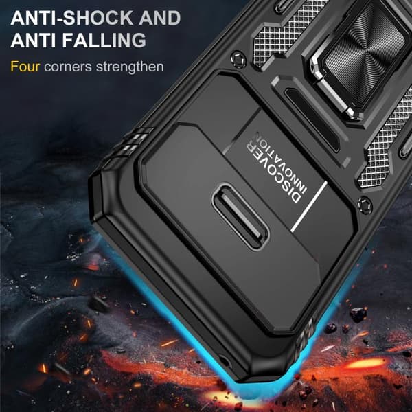 för Pixel 9a Skal med Armor PC + TPU Kameraskydd Svart