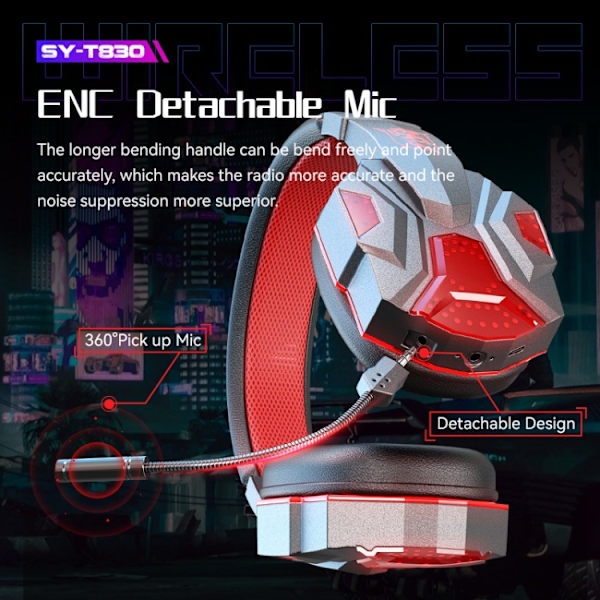 SOYTO SY-T830 Trådlöst datorspelheadset Universellt Bluetooth E-Sports Vete Mobiltelefonheadset Vit blå