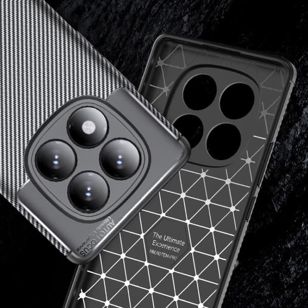 Redmi Note 14 Pro 4G - Stötsäker TPU fodral med Kolfibertextur