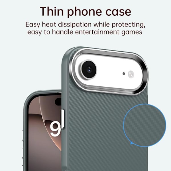 iPhone 17 Air Skal - Kolfiber Series IMD Grå
