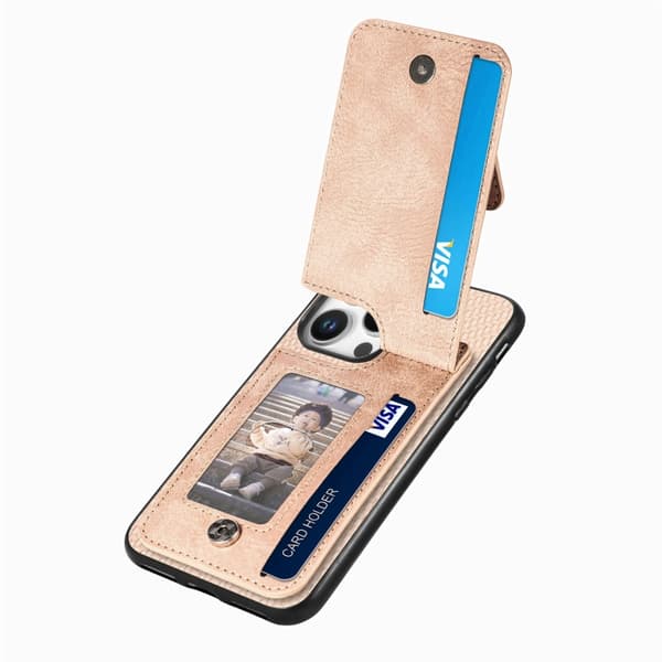 iPhone 16 Pro Max Kolfiber Vertikal Flip Zipper Skal Kaki