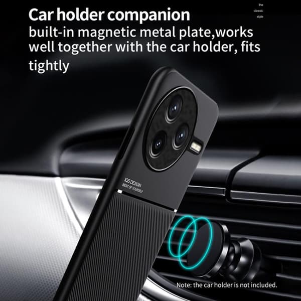 Redmi K80 Pro - Klassisk Tilt Strip Grain Magnetisk PC Hybrid TPU Mobilskal Röd