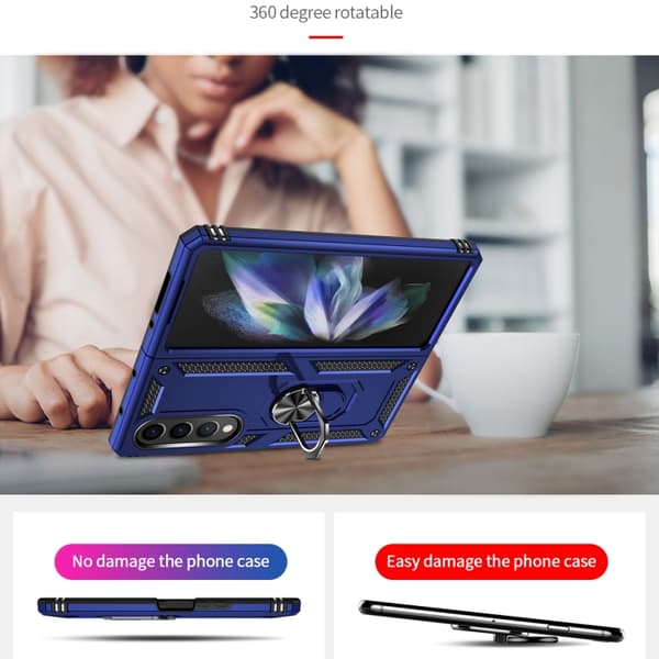 Samsung Galaxy Z Fold4 Skal, Stöttålig TPU + PC Blå