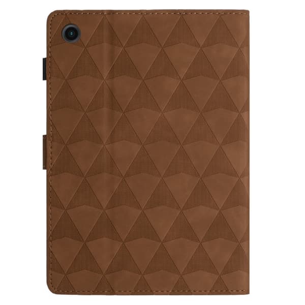 Samsung Galaxy Tab A9 / A11 Prägad Läderfodral med Diamanttextur Brun