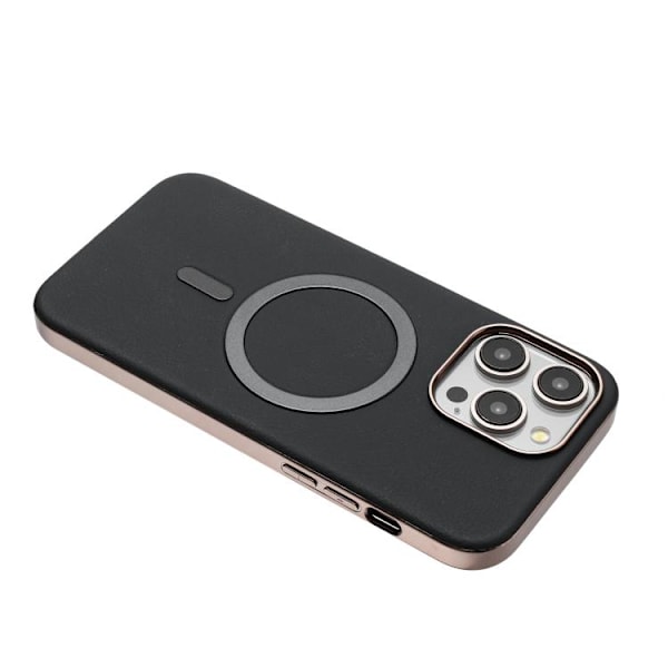 iPhone 16 Pro Solid Color Pläterad MagSafe Full Coverage Skal Svart