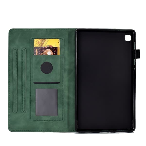 Samsung Galaxy Tab A7 Lite T220 Prägad Smile Flip Läderfodral Grön