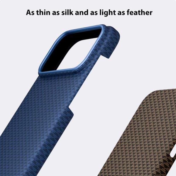 iPhone 18 Pro Max / iPhone 17 Pro Max Skal - metallram med nanofiber och MagSafe magnetisk Blå