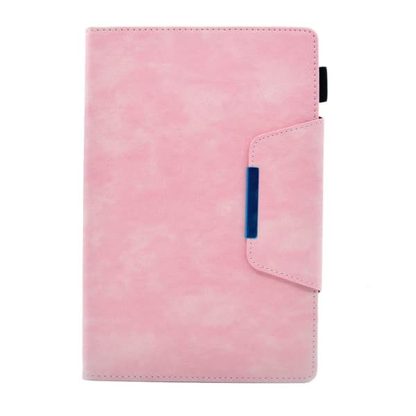Samsung Galaxy Tab A7 Lite Suede Cross Texture Läderfodral med Magnetlås Rosa