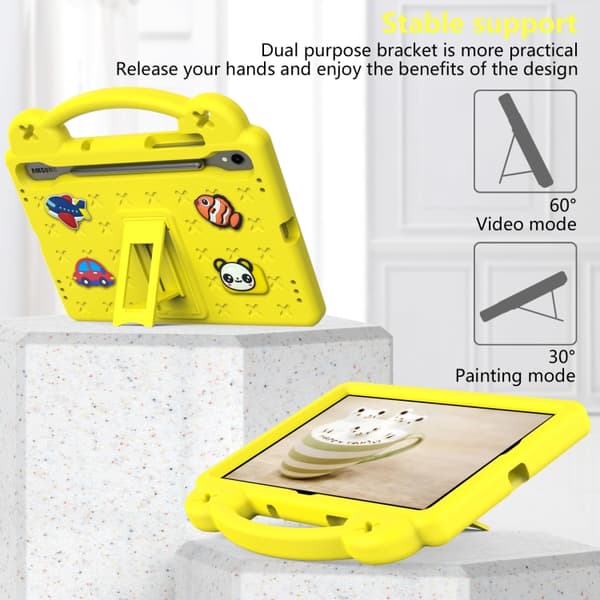 Samsung Galaxy Tab S8 X700 EVA Stötabsorberande Barnfodral med Kickstand Gul
