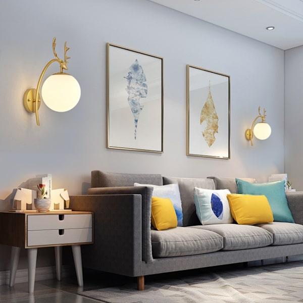 LED-glasvägg sovrum sänglampa vardagsrum studie trappa vägglampa, strömkälla: 5W vitt ljus (6104 Golden Milk White)