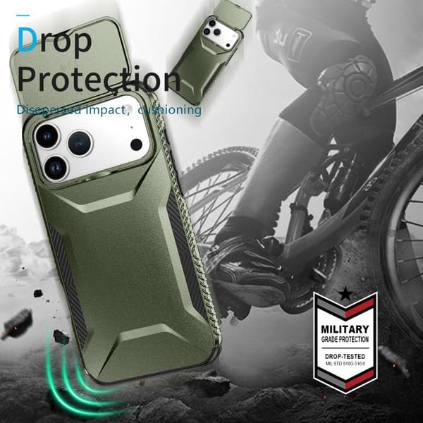 iPhone 18 Pro Max / iPhone 17 Pro Max Skal med Sliding Camshield Alpingrön