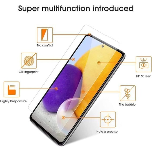 Härdat Glas - PROSHOP - för Samsung Galaxy A73 - Rep-Resistent - Hårdhet 9H - Paket med 2 Transparent