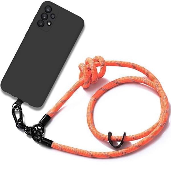 Crossbody-fodral till Samsung Galaxy A32 5G - BOOLING - Svart - Stötsäker - Anti-skrapa Orange