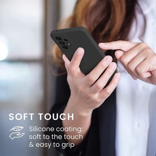 Fodral för Samsung A33 5G + 2 härdade glasögon Skydd Silikon Matt Svart