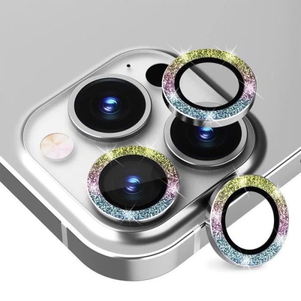 Bakre kamera fönster i härdat glas för iPhone 14 Pro - 14 Pro Max - Anti-repskydd Glänsande aluminiumkontur