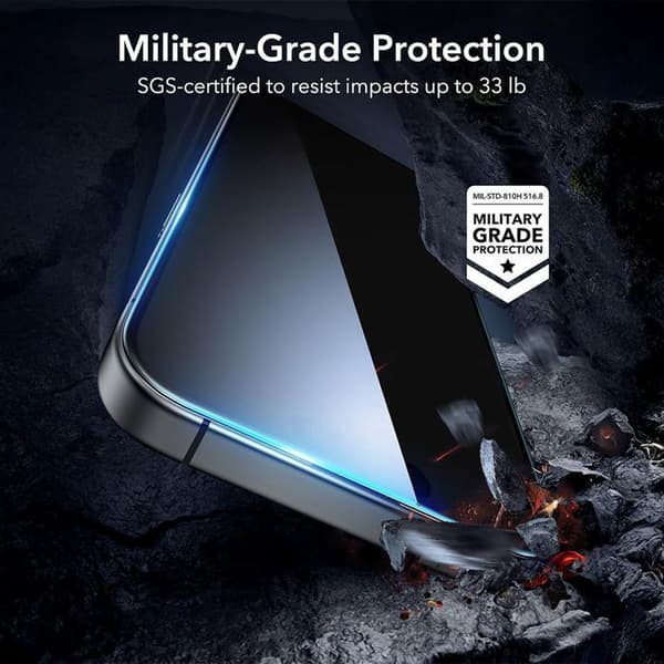 Vitre skydd glas härdat anti-spion för iPhone 17 Pro Max - BOOLING - Svart 4-pack Svart