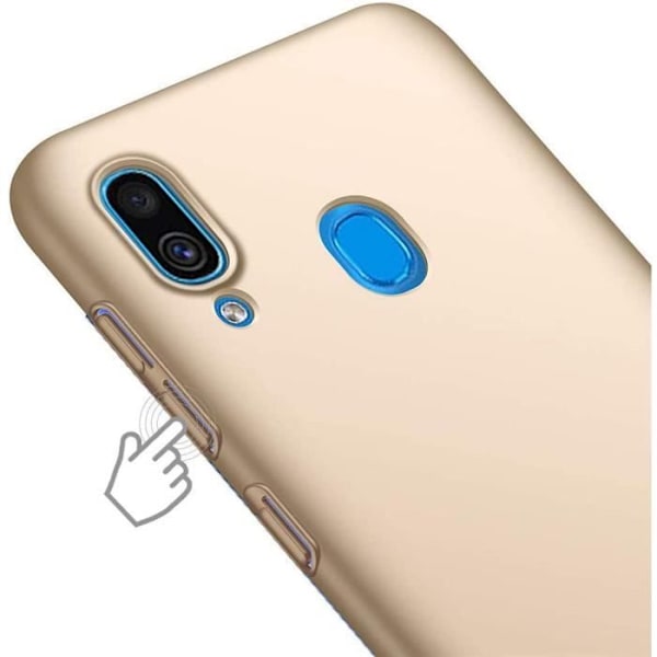 Skyddsfodral för Samsung A20e - PROSHOP - Mjuk - Guld - Set med 2 härdade glasögon gyllene