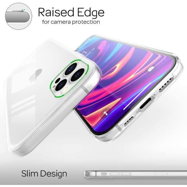 Coque - PROSHOP - iPhone 13 Pro Max - Heltäckande skydd 360° - Silikon gel TPU - Transparent Transparent
