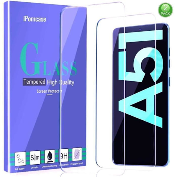 Skärmskydd - Samsung - Galaxy A51 - Härdat glas - Set med 2 - Reptålig