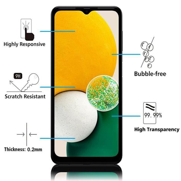 VCOMP® för Samsung Galaxy A13 5G 6,5": Pack - 3-pack skärmskydd i härdat glas i helfärg - SVART SVART