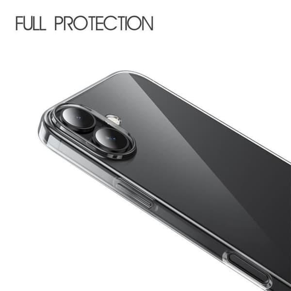Skyddsskal - Silikon - för iPhone 16 Plus - Transparent - Flexibelt - Inkluderar 4 skydd. Transparent