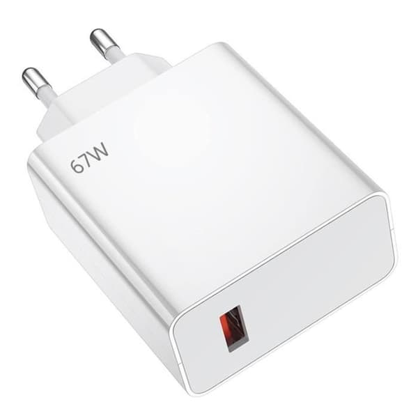 67W snabbladdare för Xiaomi Redmi Note 10 4G-5G, Note 10 Pro, Note 8-8 Pro-8T, Note 9-9 Pro-9T Vit
