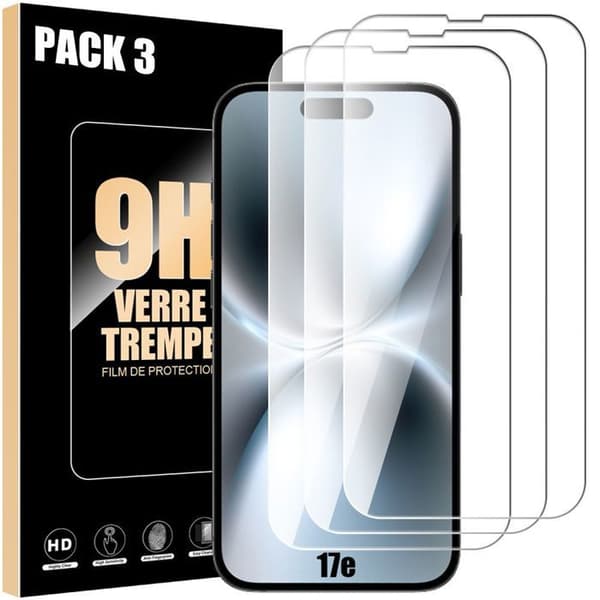 Härdat glas för iPhone 17 - 3 st 9H skärmskydd Stötsäker Repbeständig Solid Transparent